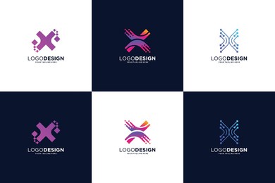 letter x connect logo design