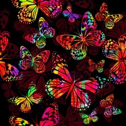 seamless background watercolor colorful butterflies. vector