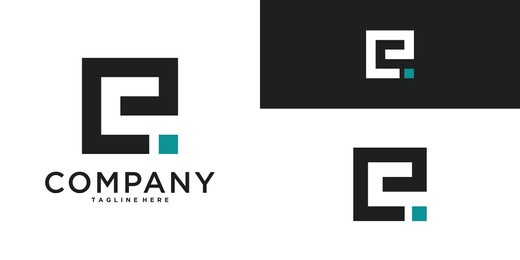 letter e logo design with modern concept