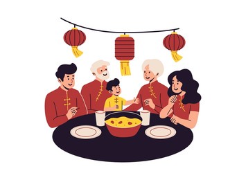 illustration of an dinner chinese new year character