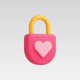 3d realistic padlock icons of love icon vector illustration
