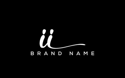 ii letter beauty handwriting vector logo. 