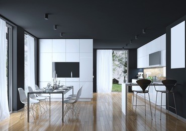 dining kitchen modern style, 3d images