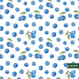 watercolor, blueberries, berries, pattern, background