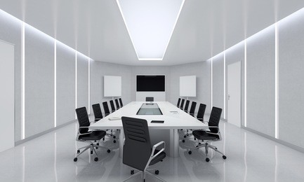 modern meeting room. 3d illustration.