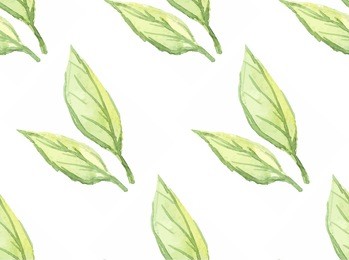 hand-drawn watercolor tea leaves seamless pattern. vector illustration.