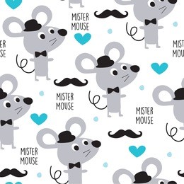 seamless mister mouse pattern vector illustration