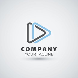 media play logo design icon template