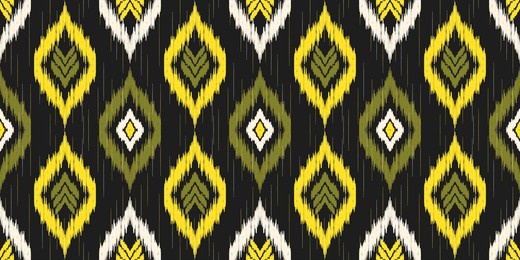 ethnic ikat seamless pattern.beautiful pattern. floral embroidery, bohemian style, abstract flower art print. ethnic ikat abstract art. seamless fabric. ikat design for fabric, wallpaper, clothing.	