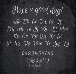 vector illustration of chalked alphabet