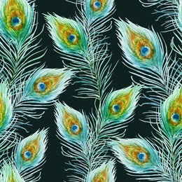 watercolor, peacock feather, pattern