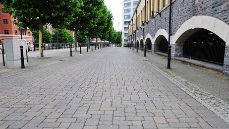 view of an empty city street