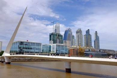 view of puente de la mujer, puerto madero in buenos aires