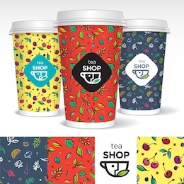 seamless pattern collection. design element for tea package or label. vector.