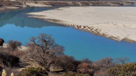 view of the yarlung zangbo river grand canyon and mount namjagbarwa in nyingchi, tibet, china