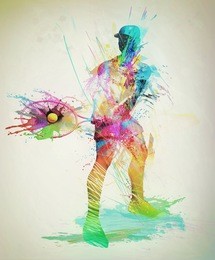 abstract tennis player