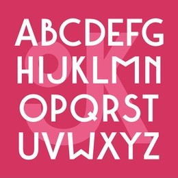 sanserif font bold in classic style. white font on a color background