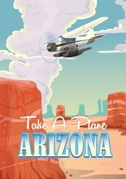 take a plane to arizona travel poster.