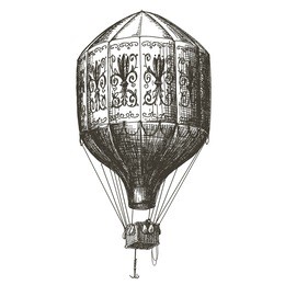 hot air balloon vector logo design template. retro aerostat or transport icon.