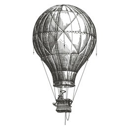 hot air balloon vector logo design template. retro airship or transport icon.