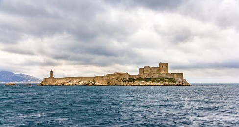 view of the chateau d'if in the mediterranean sea - france