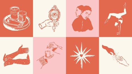 self love ink sketch style illustrations