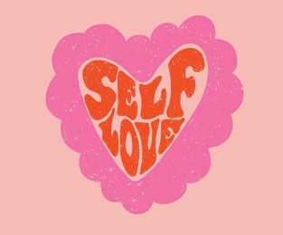 self love club. valentine heart graphic print design. you are amazing. love you more artwork for poster, sticker, apparel and others.