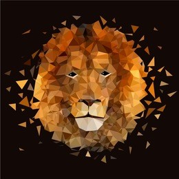 low poly design. lion illustration.