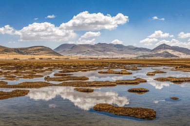 the source of the yarlung zangbo river in zhongba county, xigaze, tibet, china