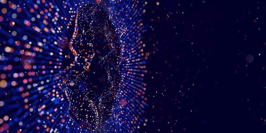 big data complex point cloud graph. quantum computing universe. cyber space of ai technology. futuristic graph. digital information presentation. 3d render illustration. 3d illustration