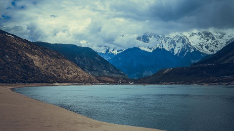 a scenic landscape in yarlung zangbo river valley