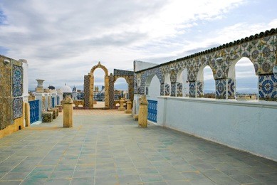 tunisia, tunis, view of traditional architectures from a medina terrace