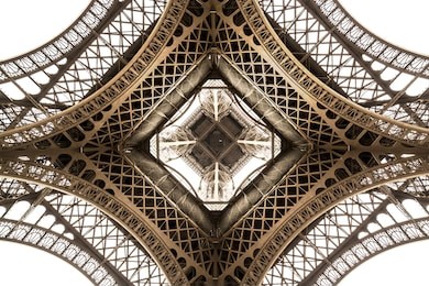eiffel tower architecture detail, bottom view. unique angle
