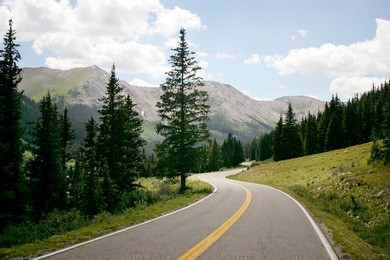 mountain road in colorado mountains