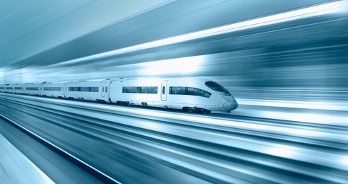 high-speed train of china railway from luoyang in beijing, china