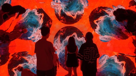 young people participating in an art exhibition in ho chi minh city