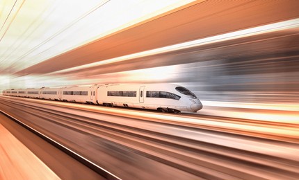 high-speed train of china railway from luoyang in beijing, china