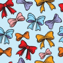 seamless pattern of bows. hand drawn vintage decorative element for gifts and presents vector illustration