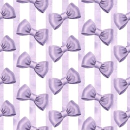 seamless pattern watercolor violet gift bow, silk ribbon festive striped. painted bowknot elements white background vertical. hand drawn illustration bowtie. print, fabric, wrapping, wallpaper decor