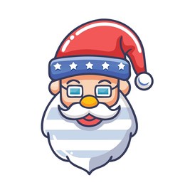 4th july themed realistic color santa claus