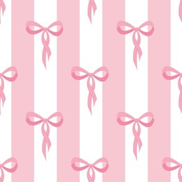 seamless pattern with cartoon doodle bow knots, gift ribbons. trendy hair braiding accessory. hand drawn vector illustration. minimalist tattoo sketch, coquette core.