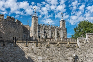 the historic tower of london in central london, uk.