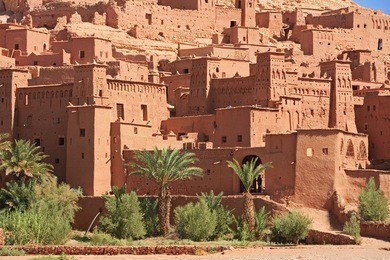 the fortified town of ait ben haddou near ouarzazate on the edge of the sahara desert in morocco. taken as dawn broke. famous for it use as a set in many films such as lawrence of arabia, gladiator