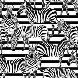 zebra black and white seamless background