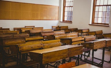 empty classroom at the elementary school