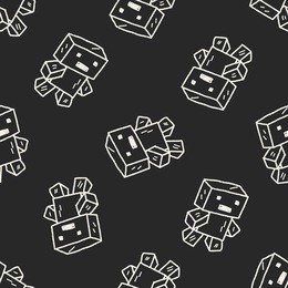 doodle robot seamless pattern background