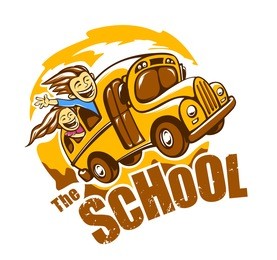 funny school bus vector illustration. vector print. 