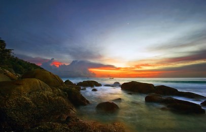 tropical sunset. karon beach. phuket island. kingdom thailand
