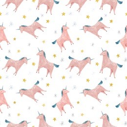 watercolor unicorns - seamless pattern. unicorn pattern