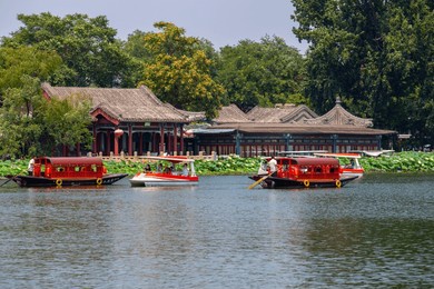 beihai park has beautiful scenery in summer